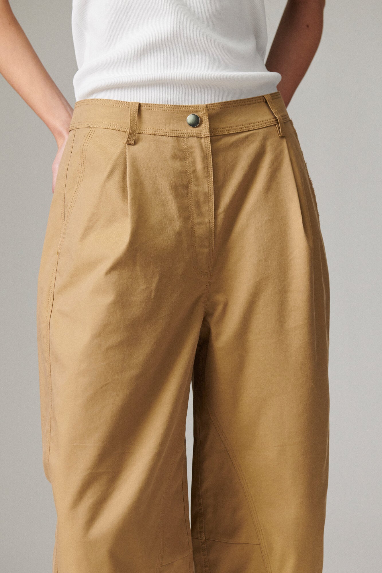 Nicol Canvas Deluxe bukser - 170836 ECRU OLIVE